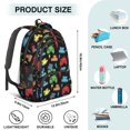 thumbnail image 5 of Game Controller Black Pattern Backpack for School, Cute School Bag with Adjustable Shoulder Straps and Padded Back, 16.9"x12.6"x5.9", 5 of 5