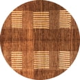 thumbnail image 1 of Ahgly Company Indoor Round Abstract Orange Modern Area Rugs, 4' Round, 1 of 4