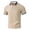 Khaki, variant on Mens Summer Color Block Polo Shirt Contrast Collar T Shirt Summer Short Sleeve Top Black L