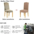 thumbnail image 5 of Auchen High Stretch 2-Piece High Stretch Knitted Jacquard Dining Chair Slipcovers, Camel, 5 of 7