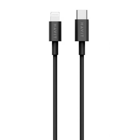 Cable Tipo C A Lightning Havit 1.2 Metros 2.4A Rh13 Negro