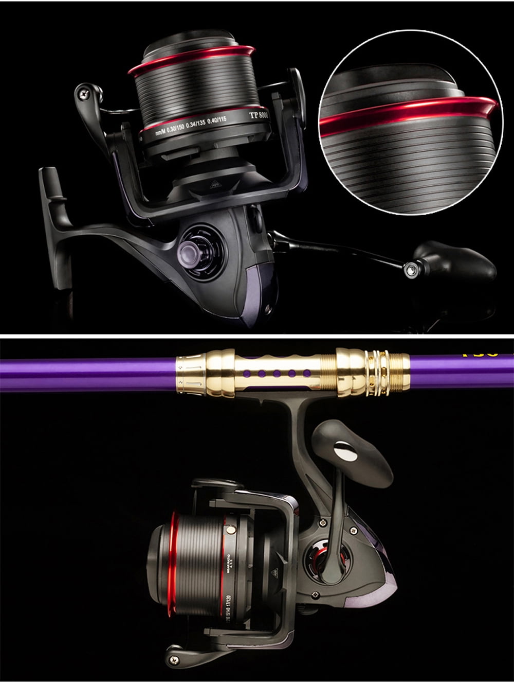 New Big Spool Reel 8000 9000 10000 Series Long Casting Spinning Fishing Reels 4.1:1 Catch Fish for Carp Feeder Fishing Wheel