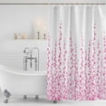 thumbnail image 3 of Pink Shower Curtain, Waterproof Shower Curtains for Bathroom, Polka Dots Watercolor Abstract Art Washable Fabric Bathtub Curtain Set Bath Decor with 12 Hooks Stall 36"x72", 3 of 8
