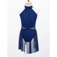 thumbnail image 3 of YEAHDOR Girls Juniors Sequins Ballet Dress Sleeveless Mesh Skirted Leotard for Gymnastics Jazz Dance Navy Blue 10, 3 of 7
