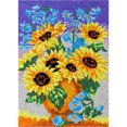 thumbnail image 1 of Rug Making Latch Hooking Kit | Sunflowers (2 sizes printed canvas), 1 of 8