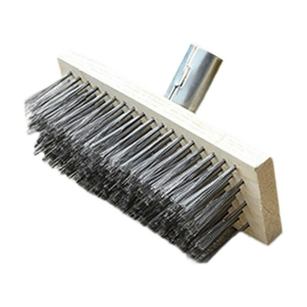 Cabezal de cepillo de alambre de acero, cabezal de cepillo de fregado, cabezal de fregado de cubierta grueso y resistente para limpiar cubiertas de ma 25cm