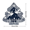 thumbnail image 6 of Stylish Metal Hanging Christmas Tree Wind Spinner - Dark Blue with Intricate White Snowflake & Star Patterns for Garden Decor, 6 of 6