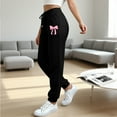 thumbnail image 2 of TrendOFT Baggy Sweatpants for Women Bow Graphic Cute Loose Fit Joggers Pants for Workout Gym Athletic Wide Leg Lounge Sweat Pants with Pocket Black L, 2 of 6