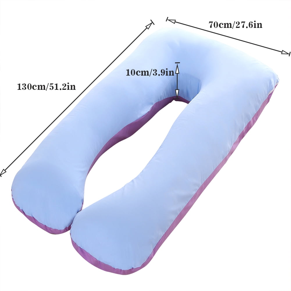 U-Shape Pregnancy Pillow 51 Inch Maternity Pillow with Washable Cover Nursing Support Cushion for Pregnant Women Side Sleeping (Blue+Purple)