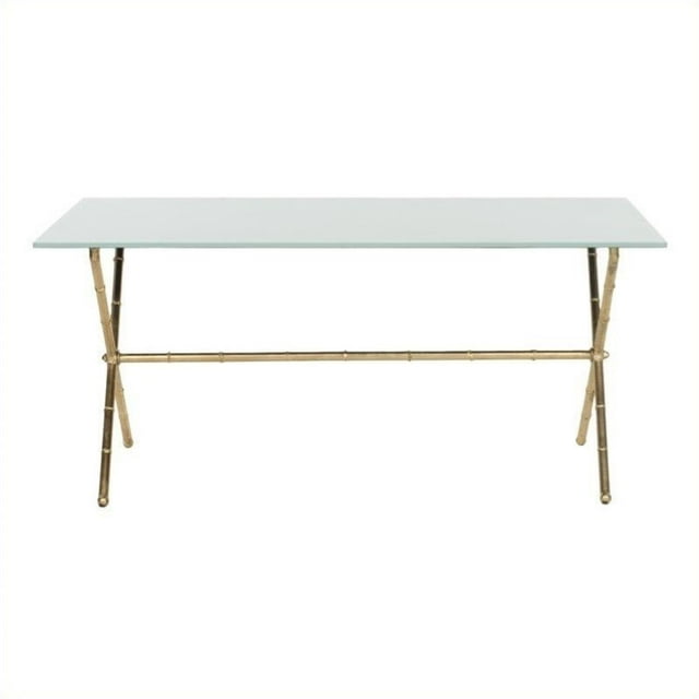 Safavieh Table d'Appoint en Brogène de Fer et Verre en Or et Blanc