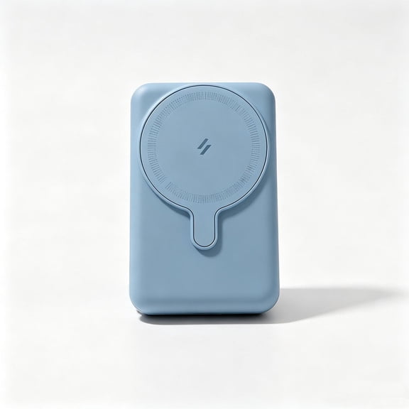 5000mAh Wireless Magnetic Battery, Foldable Portable Charger, For iPhone 16 15 14 Series, Blue
