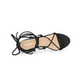 thumbnail image 4 of BLISSFUL STEP Women's Lace Up Open Toe Strappy Stiletto Heels Sandals, 4 of 7