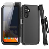 Aggxpf Galaxy A14 5G Case with Privacy Screen Protector, Phone Case with Belt-Clip Holster, Military Grade Full Body Protection Case, Black