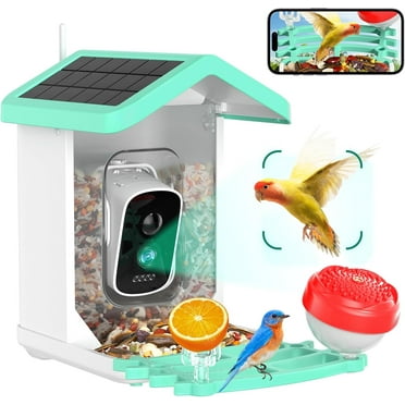 Bird Feeder with Camera, 4K HD AI Identify Bird Species, Smart Solar-Powered Bird Feeder, Auto Capture Bird& Motion Detection for Watching, Camera Bird Feeders Present for Bird Lovers
