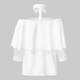 thumbnail image 4 of Celmia Women Off Shoulder Shirts Vintage Ruffles Statement Lapel Tops Shirts, 4 of 12