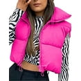 thumbnail image 2 of Women Puffer Jackets Full Zip Up Stand Collar Puffer Vest Sleeveless Winter Warm Outwear Padded Coat Alsol Lamesa, 2 of 3