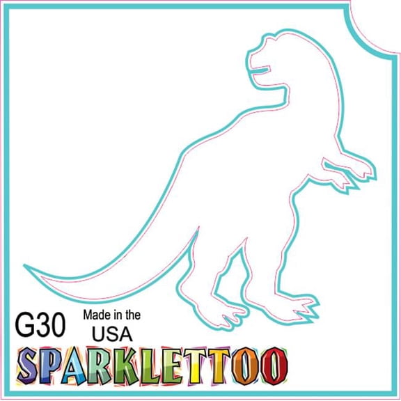 Ruby Red Paint G30-2 2 x 2 in. 2 Ply T-Rex Design Glitter Tattoo, Pack of 100