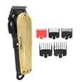 thumbnail image 3 of Cortadora de pelo eléctrica de precisión con enchufe estadounidense, compatible con 100-240 V, recortadora de pelo recargable dorada para hombres, 3 of 8