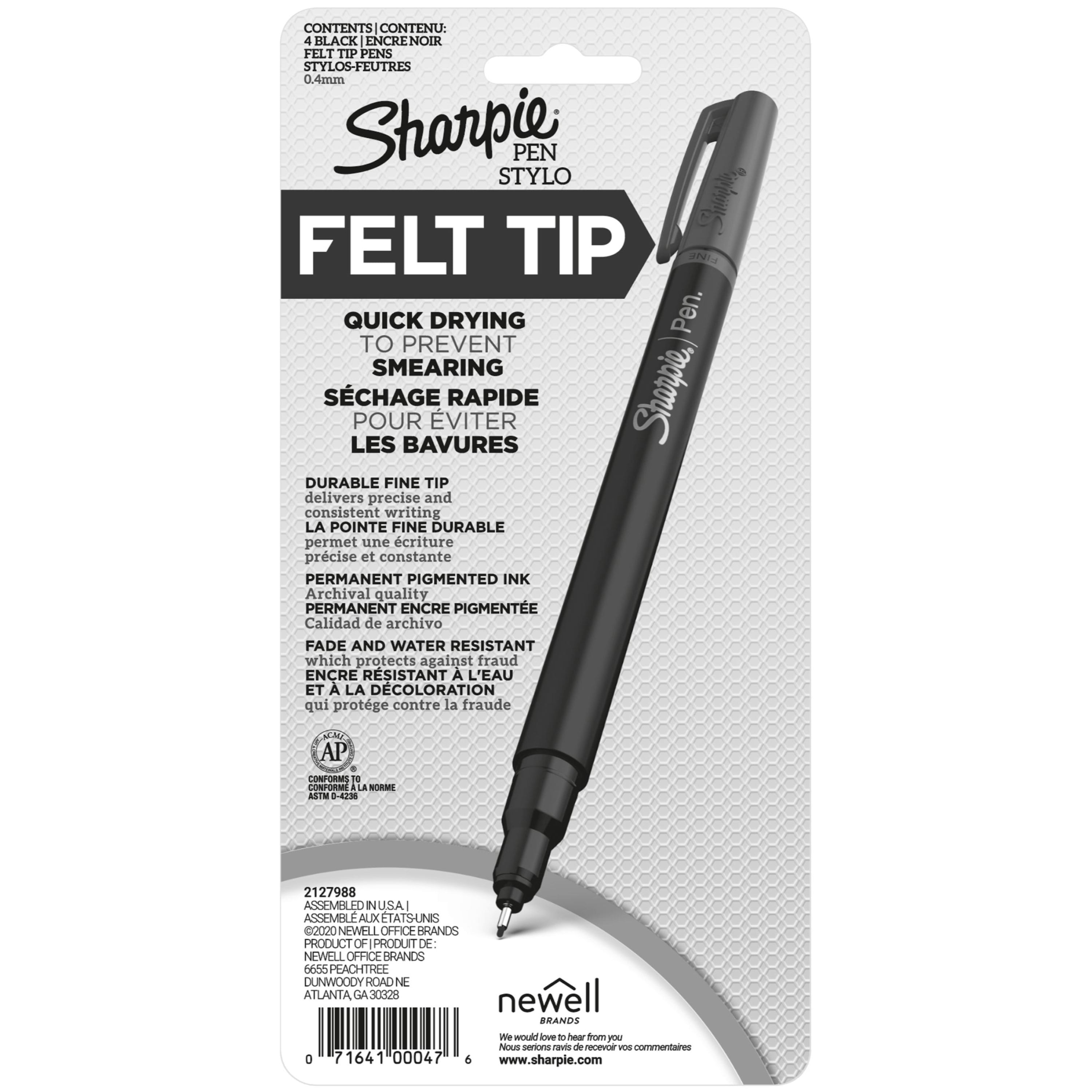 Sharpie 1758055 Grip Pen Black Color AP Certified Fine Tip Fade Resistan Acid-Free and Archival-Quality Pack of 12