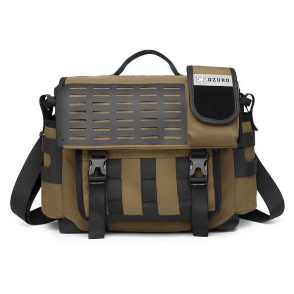ozuko Ozuko Men's Waterproof Oxford Crossbody Bag, Multi-Layer Casual & Business Shoulder Bag in Black or Camel