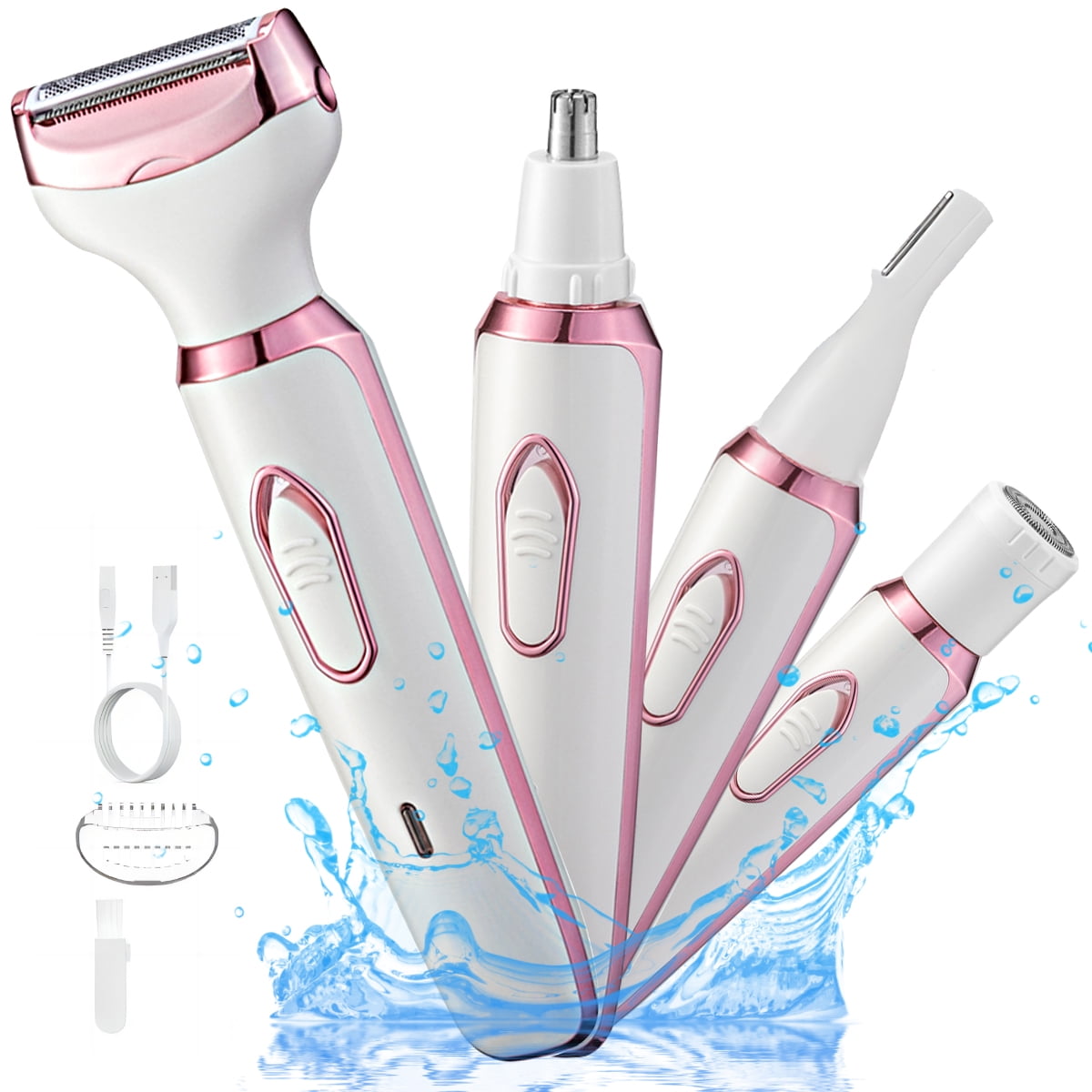 OCTMOM 4-in-1  Electric Razors for Women, Shavers for Women,  Trimmer for Women, Portable Rechargeable Shavers for Lady
