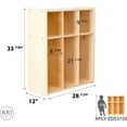 thumbnail image 4 of RRI Goods 3-Section Classroom Coat Locker Wooden Cubby Rack Backpack Hanger, 4 of 8