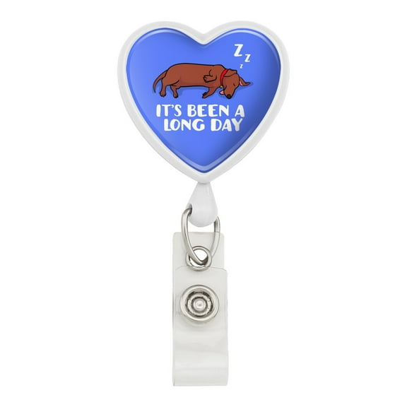 It's Been A Long Day Dog Dachshund Heart Lanyard Retractable Reel Badge ID Card Holder