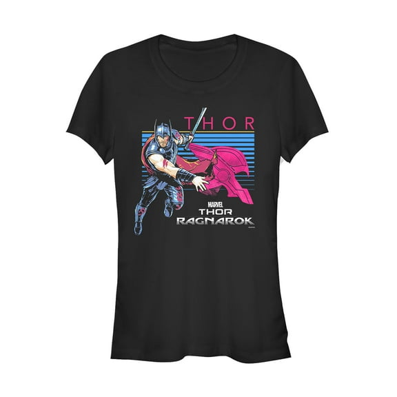 Junior's Marvel Thor: Ragnarok Helmet  Graphic Tee Black Small