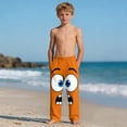 thumbnail image 6 of Boys Funny Face Graphic Print Sweatpants with Pockets Elastic Waistband Soft Stretchy Polyester Spandex Joggers Lounge Pants for Kids 4-14 Orange,Size 9 T, 6 of 9