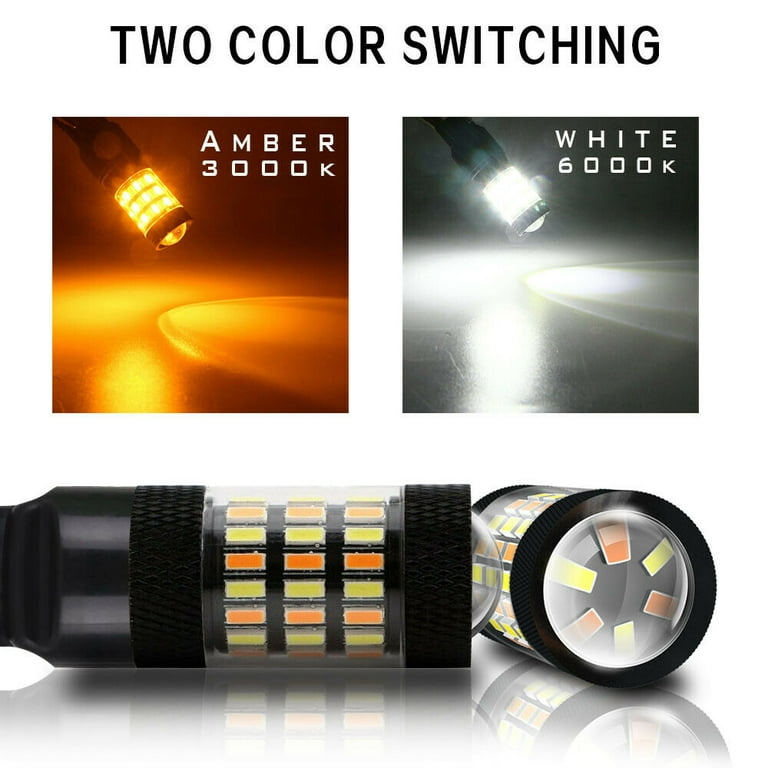 7443 7440 7444 LED Turn Signal Switchback White/Amber DRL Parking
