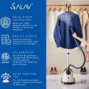 SALAV Continuous Steam Upright Standing Garment Steamer with Extra Large Water Tank White