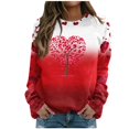 thumbnail image 2 of Qertyioot T-Shirt Graphique pour Femmes de la Saint-Valentin à Manches Longues, Blouse Ample Imprimée à la Mode, Col Rond, Hauts Décontractés, 2 of 5