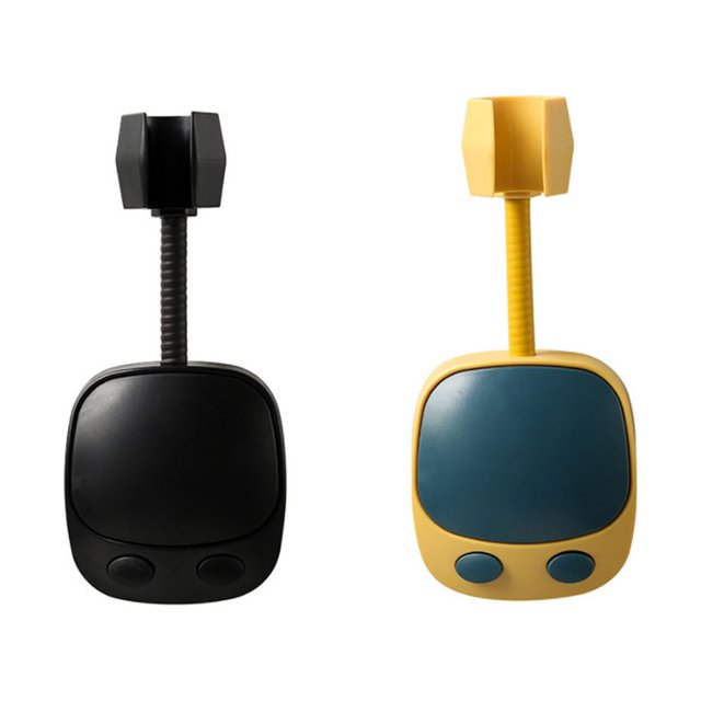 Soporte de ducha autoadhesivo de 2 piezas con ganchos Soporte de ducha universal sin perforaciones (negro + amarillo)