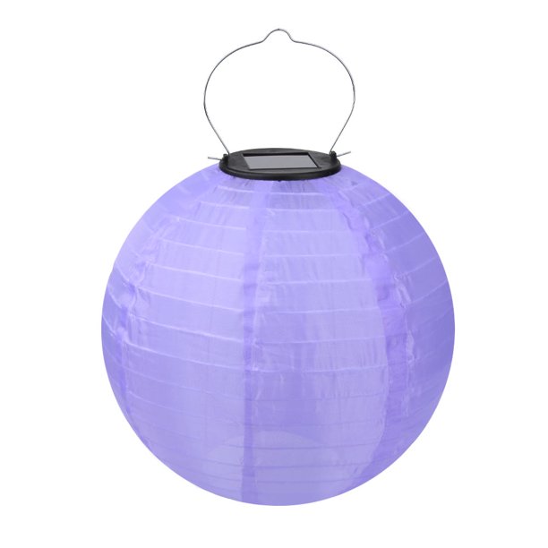 Lampara Lámpara de farol solar LED de 20 cm IP55 para decoración de fiestas al aire libre, luz colgante (púrpura) Likrtyny Lámpara