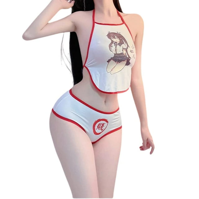Conjunto de lencería SINROYEE Sexy Cosplay Anime Lolita Bikini Red