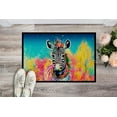thumbnail image 2 of Caroline's Treasures DAC4052MAT Hippie Animal Zebra Doormat Front Door Mat Indoor Outdoor Rugs for Entryway, Non Slip Washable Low Pile, 18H X 27W, 2 of 5