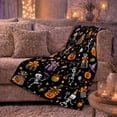 thumbnail image 5 of Ghost Pumpkin Scene Ghosts And Pumpkins Spooky Holiday Art Halloween Lovers Playful Harvest Motif Warm Flannel Blanket, Halloween Gift for Living Room and Family Room Home Decor, 5 of 7