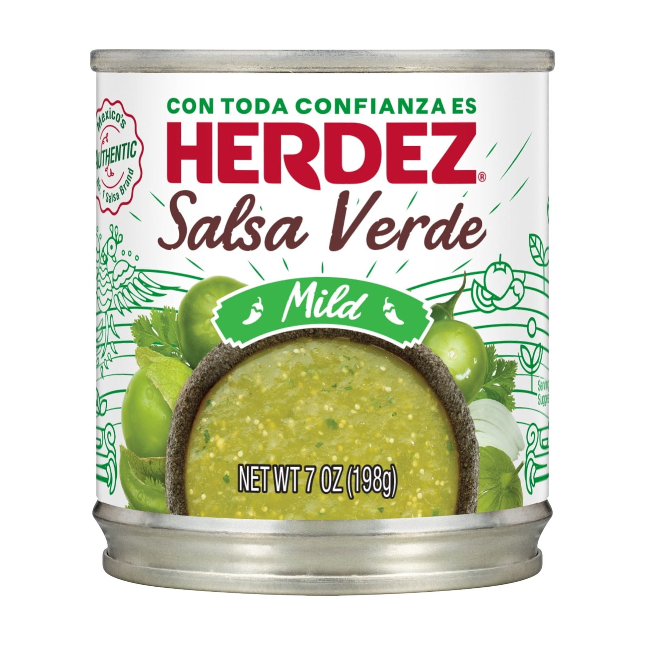 (4 pack) HERDEZ Salsa Verde Mild, Shelf Stable, 7 oz Steel Can