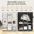 thumbnail image 6 of Portable Closet Organizer, Hanging Clothing Rack Shelf, Dustproof Non-woven Fabric Wardrobe Closet Storage, Black, 6 of 11