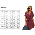 thumbnail image 4 of Femmes Robes Casual Manches Courtes Bouton Imprimé Floral vers le Bas V Cou Été Boho Midi Robe, 4 of 7