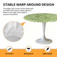 thumbnail image 2 of Elastic Fitted Round Tablecloth, Vintage Green Waterproof Stretch Table Cover for 45"-54" Tables, Retro Botanical Abstract Art Washable Outdoor Tablecloths for Patio, Picnic, Camping, 2 of 9