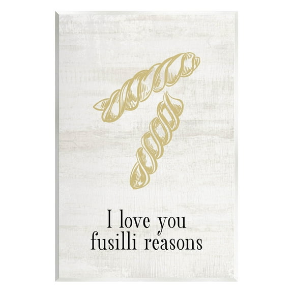 Stupell Industries Love You Fusilli Reasons Phrase Graphic Art Unframed Art Print Wall Art, Design by Lil' Rue