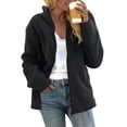 thumbnail image 1 of WEIYLL Womens Fleece Jacket Charging Pocket Plush Insulation Cardigan Black Going Out Fall Tops Size M, 1 of 9