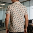 thumbnail image 7 of TKKCS Mens Striped Print Polo Shirt- Lightweight Moisture-Wicking Casual Business Breathable Short Sleeve Polos Beige Size M, 7 of 7