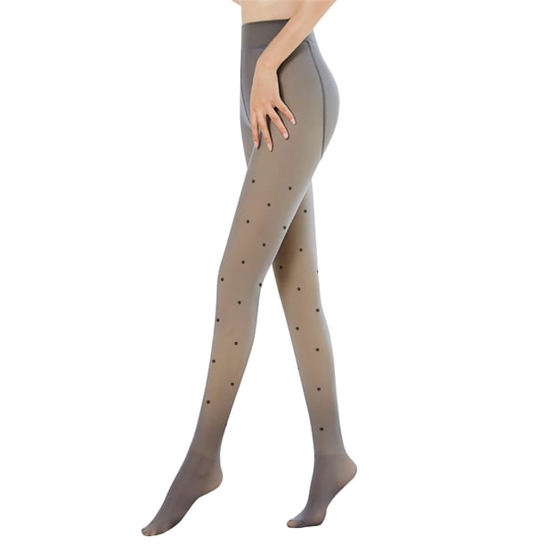 Gibobby Pantimedias yoga Dama Medias térmicas con estampado para mujer, medias con forro de invierno, medias térmicas transparentes, medias con forro polar, medias finas, medias de invierno(Gris, B