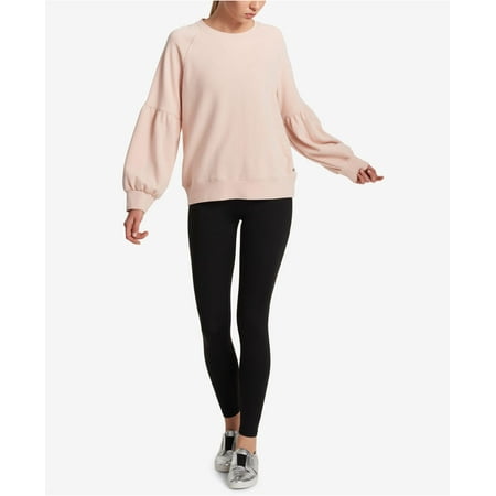 DKNY Cotton Balloon-Sleeve Sweatshirt Dark Pink L