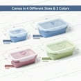 thumbnail image 3 of Set of 4 Collapsible Food Storage Containers - Space-Saving Silicone Meal Prep Boxes, Airtight and Stackable Lunch Containers, Microwave and Freezer Safe, 3 of 4