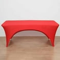 thumbnail image 2 of Efavormart 8FT Red Open Back Stretch Spandex Table Cover, Rectangular Fitted Tablecloth, 2 of 11
