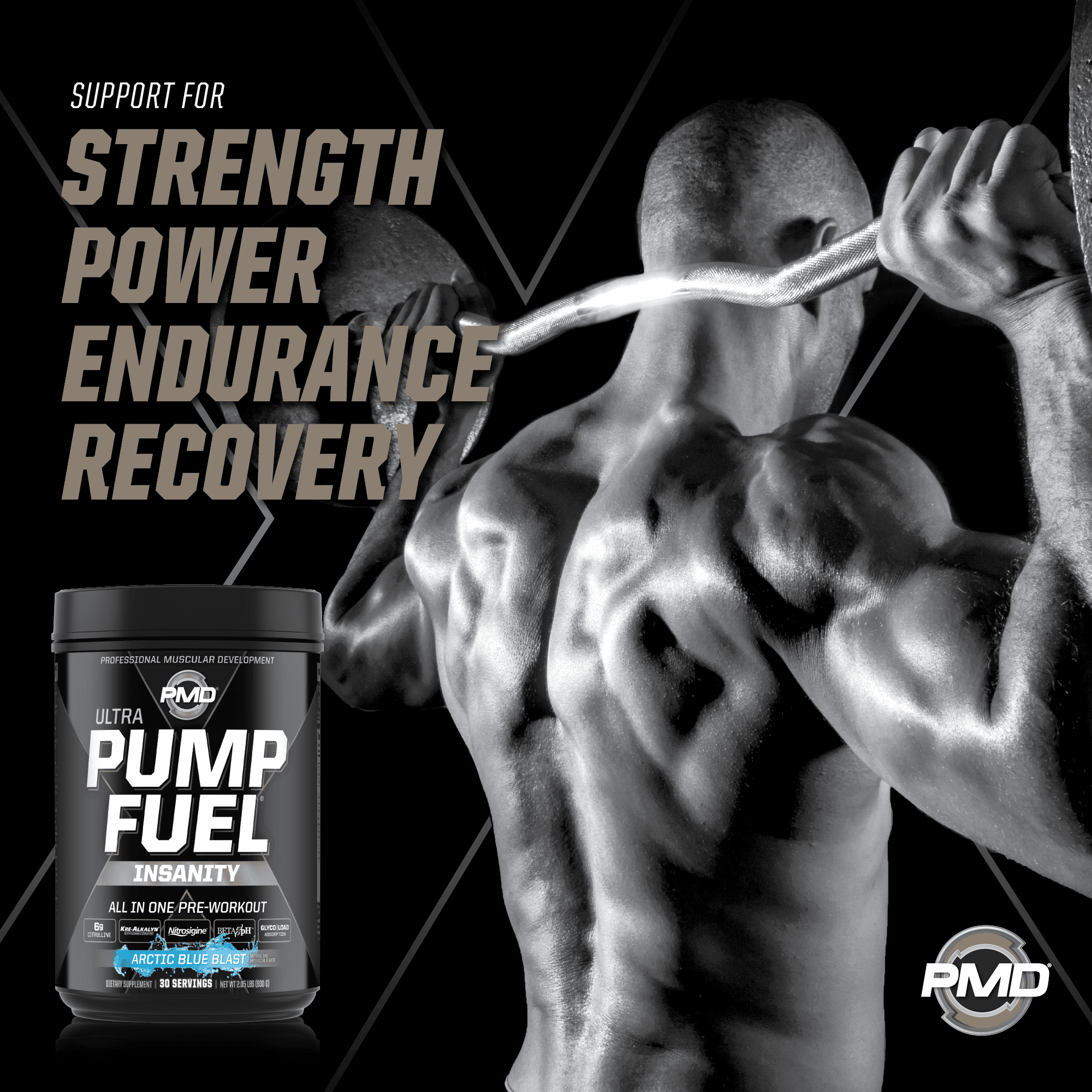 Pmd Sports Ultra Pump Fuel Insanity Pre Workout Drink Mix For Energy Strength Endurance Muscle Pumps And Recovery Complex Carbohydrates And Amino Energy Arctic Blue Blast 30 Servings Walmart Com Walmart Com