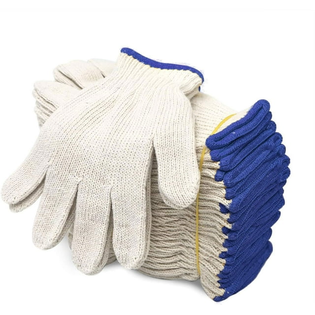Guantes de trabajo Evridwear, tejido de algodón y poliéster, 12 pares